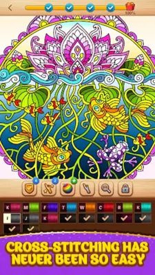 Cross Stitch Coloring Mandala android App screenshot 3